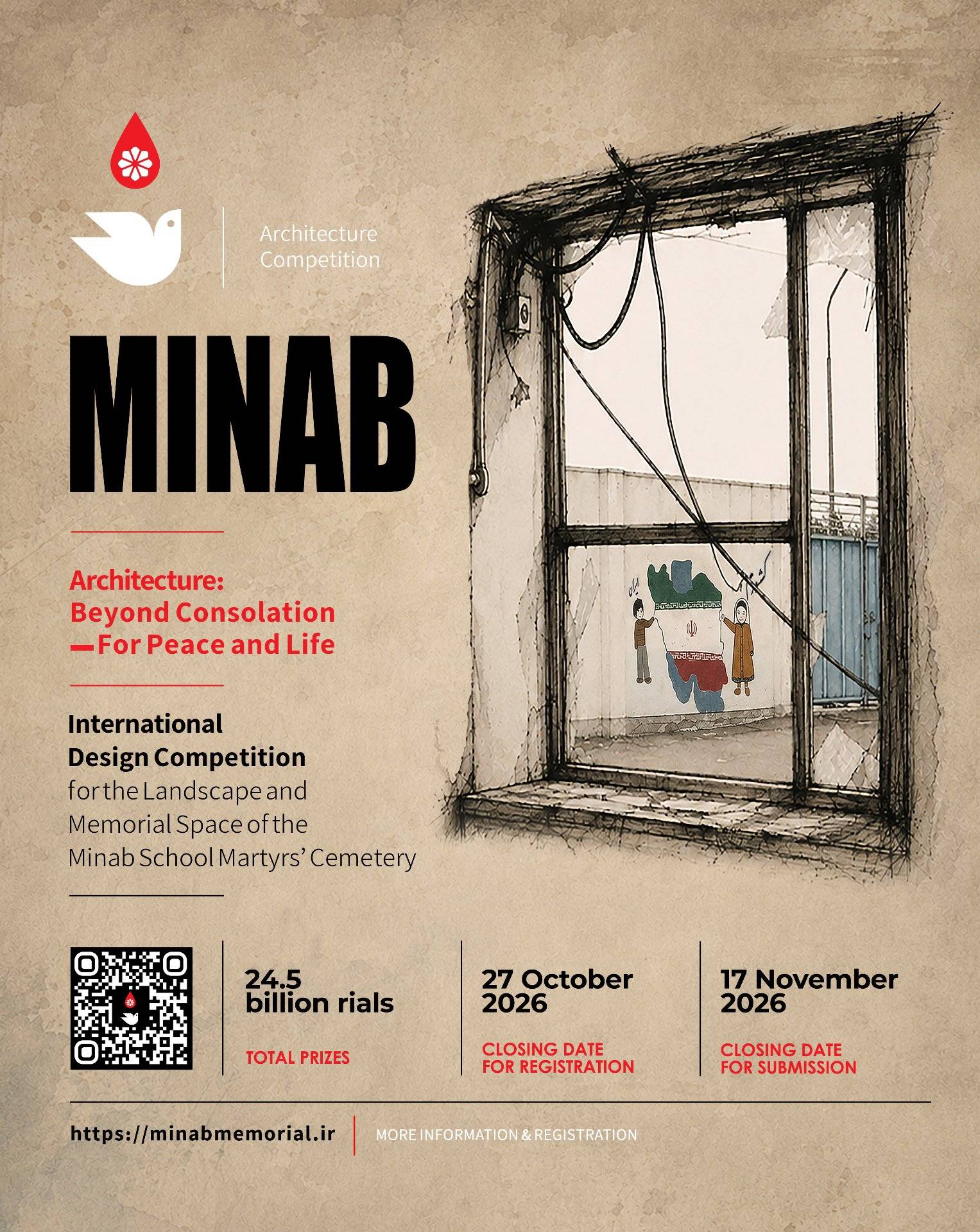 Minab International Landscape and Memorial Space Design Competition Poster